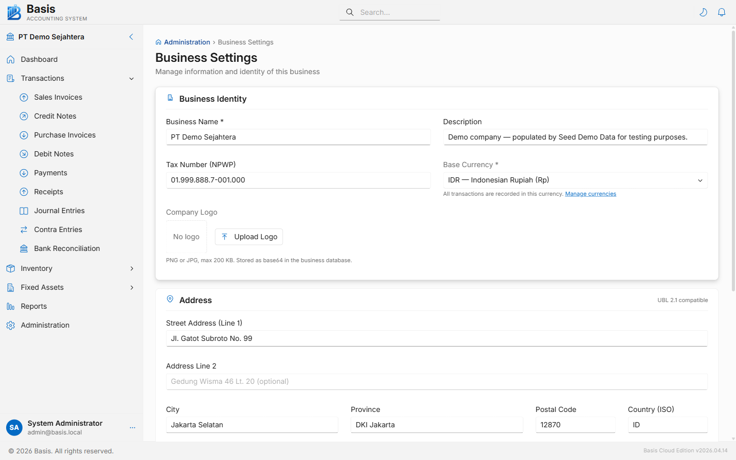 Getting started settings